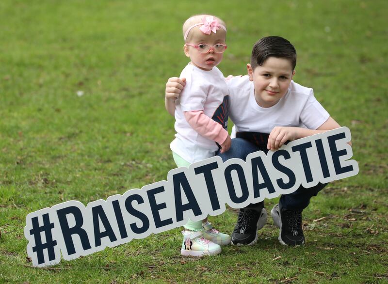 Pictured at the launch of ‘Raise A Toastie’ For Rare Diseases Ireland are Aine Nolan aged 2.5 and Rueben Kiernan aged nine. Photograph: Sasko Lazarov / Photocall Ireland