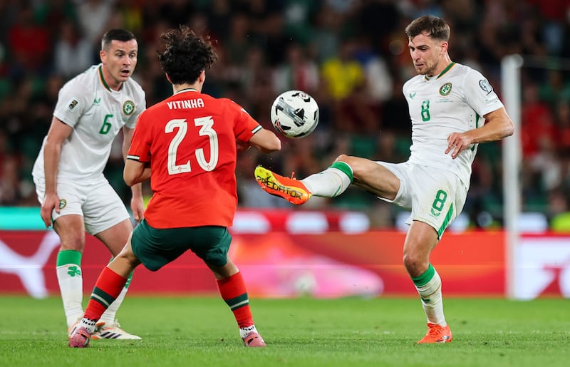 Ireland's Jayson Molumby. Photograph: Ryan Byrne/Inpho