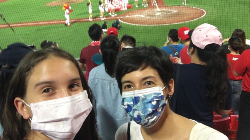 At a baseball game in Taipei just before the country went into a semi-lockdown in May 2021
