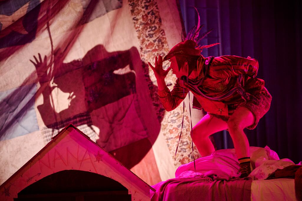 Peter Pan: Liam Bixby plays the title role in the Gate Theatre’s new version of JM Barrie’s classic story. Photograph: Ros Kavanagh