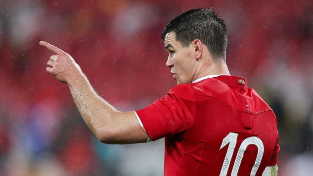 Johnny Sexton’s selection at number 10 was justified as the Lions levelled the series in Wellington. Photograph: Hagen Hopkins/Getty