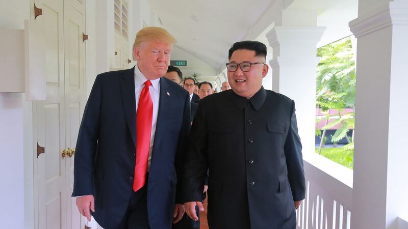 Then US president Donald Trump at their summit in Singapore in June 2018. Photograph: AFP/Getty Images