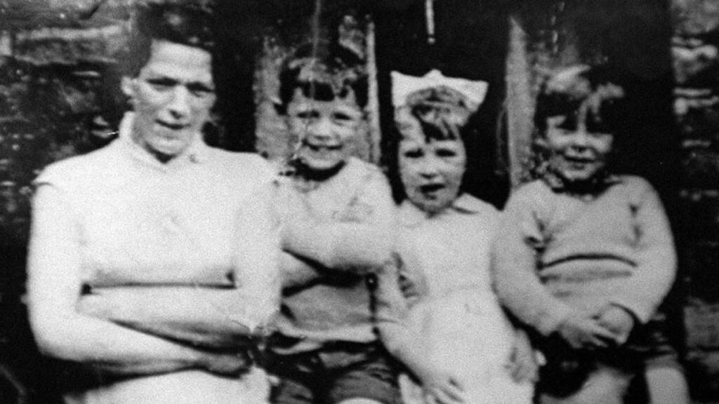 Undated handout photo of Jean McConville (left) with three of her children. Photograph: PA .
