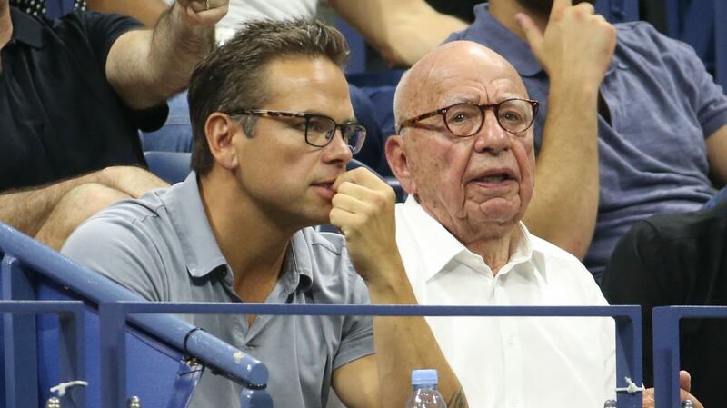 Lachlan Murdoch with his father Rupert.