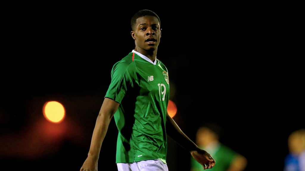 Mipo Odubeko in action for Ireland under-17s. Photo: Tommy Dickson/Inpho