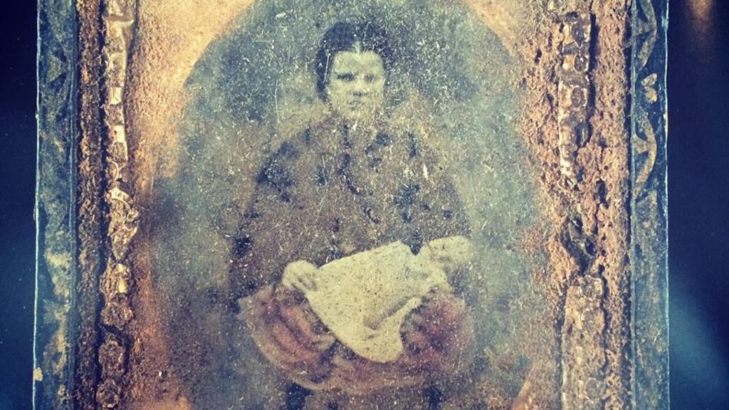 A photograph plucked from the dirt at Gettysburg after a battle there in the US Civil War: “The Smithsonian Institution,” writes author Laird Hunt, “which now has care of the Ambrotype I have been discussing, and which must surely be counted as one of war’s treasures, sees it as a kind of stand-in for the sorrows of distance and loss, the agonies of the home front and those left behind, as well as those of the battlefield.” Photograph: Smithsonian Institution