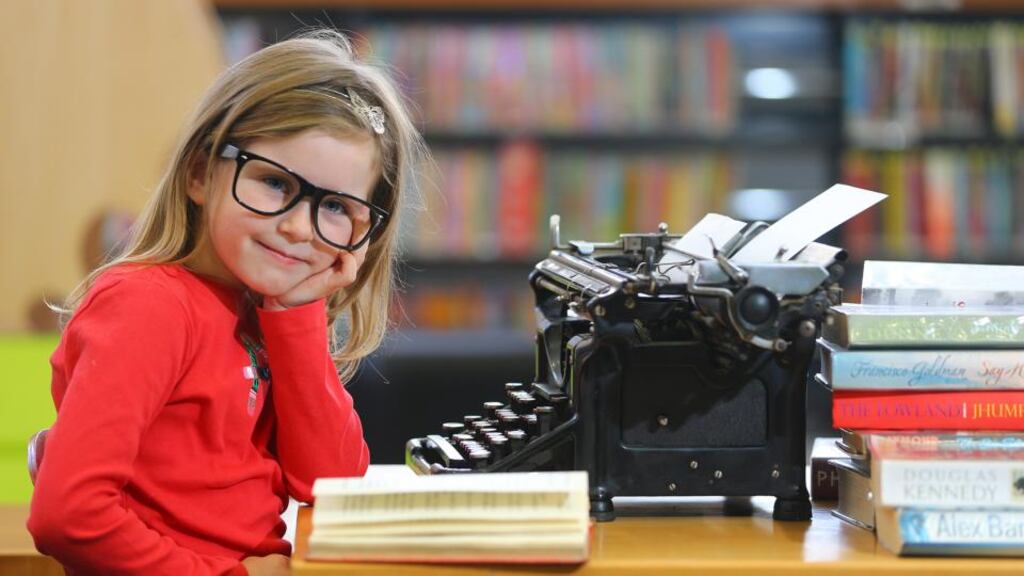 Rosie Flynn (5), from Mahon Bridge, Co Waterford, at the Waterford Writers Weekend launch at Waterford City Library. Photograph: Patrick Browne