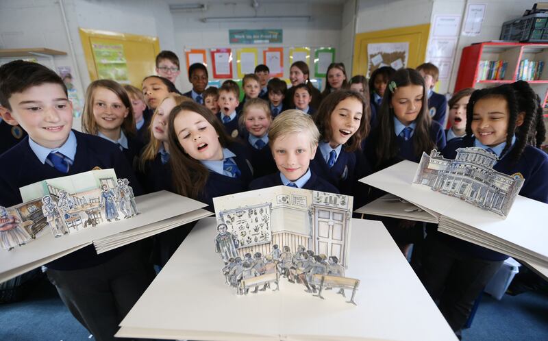Students from Saint Patrick’s Cathedral Choir School at Branar’s new Ulysses for Children production ‘You’ll See…’ Photograph: Sasko Lazarov/Photocall Ireland