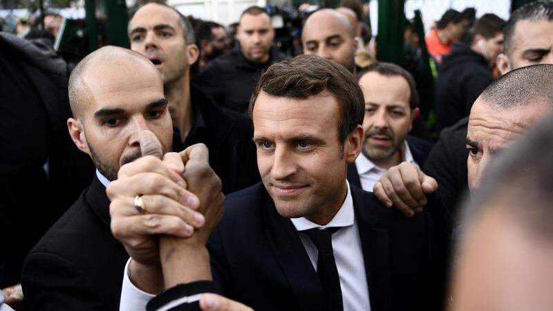 Emmanuel Macron’s first-round victory in France’s presidential election was greeted with a mighty sigh of relief. Photograph: Reuters