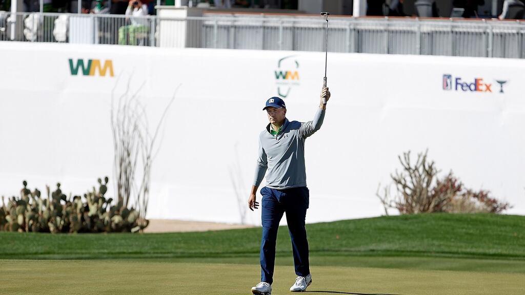 Jordan Spieth shot a 61 in the third round in Arizona. Photograph: Christian Petersen/Getty