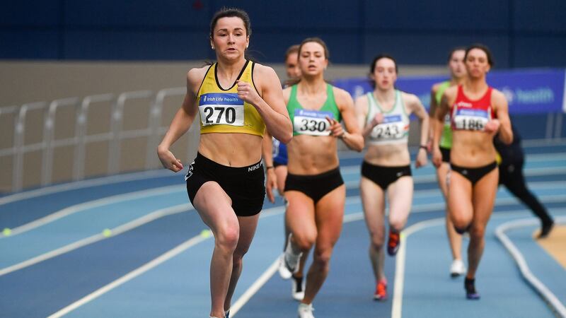 Phil Healy wins the women’s 400m event. Photo: Sam Barnes/Sportsfile