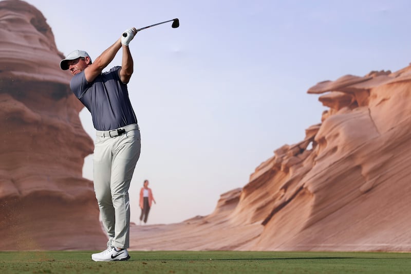 Northern negotiator: Rory McIlroy tees off at the HSBC Championship in Abu Dhabi. Photograph: Richard Heathcote/Getty
