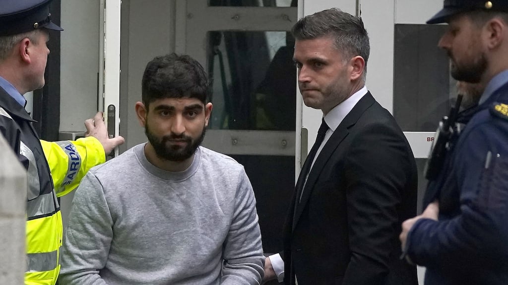 Yousef Palani is led into Sligo District Court after being charged in relation to the Sligo murders. Photograph: Brian Lawless/PA