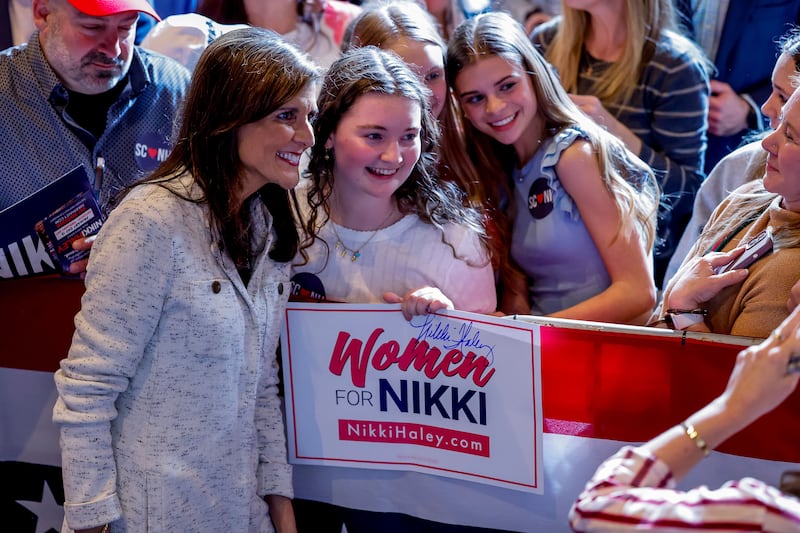 A young supporter waits to meet Nikki Haley after participating in a campaign event, in North Charleston, South Carolina, USA on January 24th. Photograph: Erik S Lesser/Shutterstock