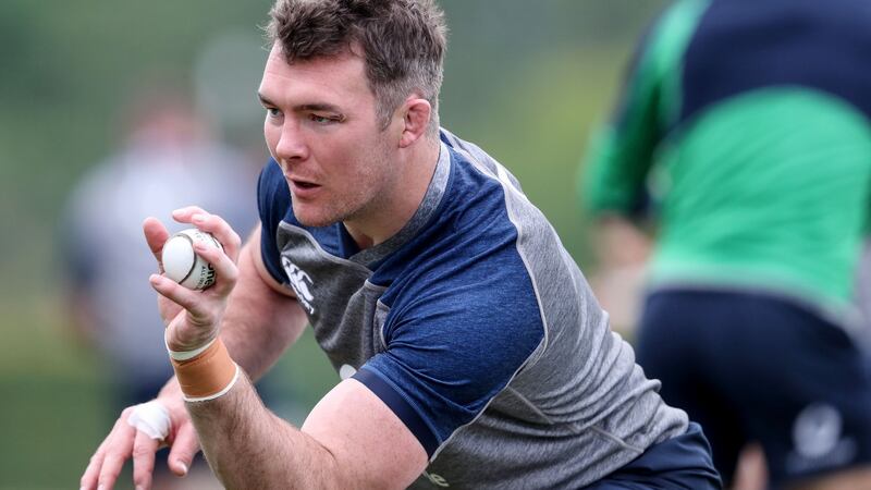 Peter O’Mahony at Ireland Rugby squad training in  Faro, Portugal, on Tuesday. Photograph: Dan Sheridan/Inpho