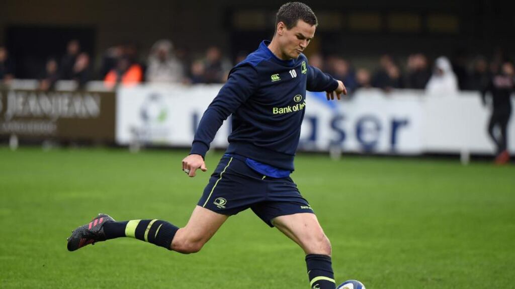 Johnny Sexton has confirmed his fitness after he was substituted in Leinster’s Champions Cup defeat to Montpellier. Photograph: Afp