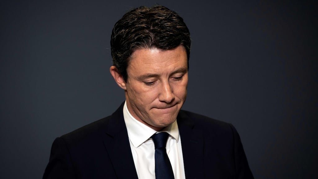Benjamin Griveaux, La Republique en Marche’s candidate for the Paris 2020 mayoral election, announces his withdrawal from the campaign on Friday. Photograph: Lionel Bonaventure/AFP via Getty Images