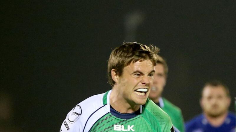 Connacht’s Ian Porter celebrates at the final whistle last night. Photograph: Dan Sheridan/Inpho