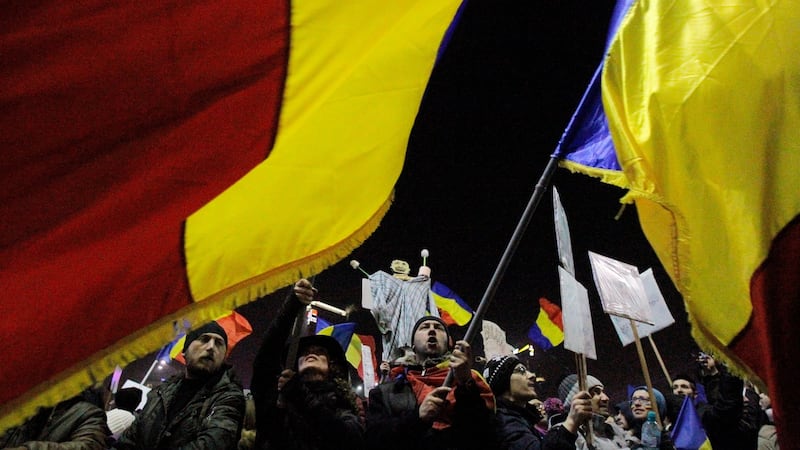 Romania announced the withdrawal of the disputed Bill, which was passed late 31st January as a government ordinance to pardon those sentenced to jail terms shorter than five years. Photograph: Bogdan Cristel/EPA