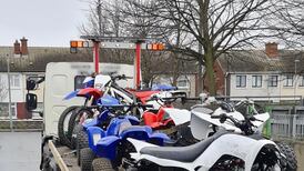 Scramblers, quad bikes, dogs, imitation firearm and €2,500 cash seized by gardaí in Dublin