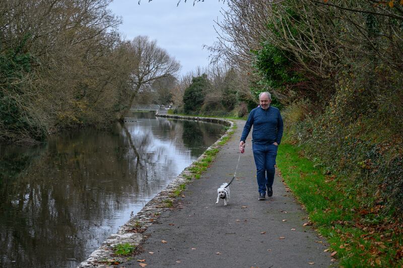 Andy Walsh from Ballinrobe, Co Mayo with his dog Ruben. Photograph: Michael McLaughlin
