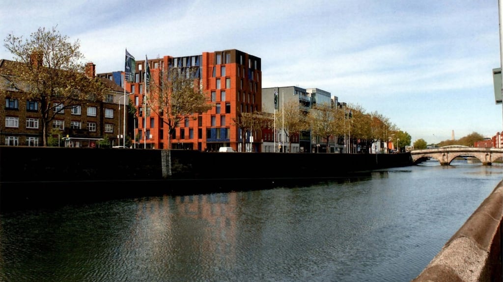 A computer-generated image of the hotel proposal for Usher’s Quay in the capital.