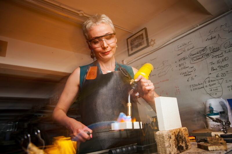 Alex Thiel Didu: the jeweller in her Benchspace workshop, in Cork. Photograph: Daragh Mc Sweeney/Provision