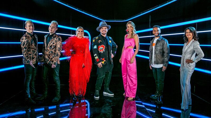Jedward and the other judges in the new talent show, The Big Deal.