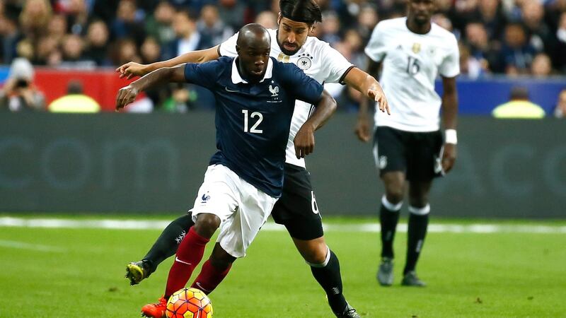 Lassana Diarra of France during an international friendly soccer match between France and Germany at the Stade de France stadium in Saint-Denis, near Paris, France, Photograph: Ian Langsdon/EPA