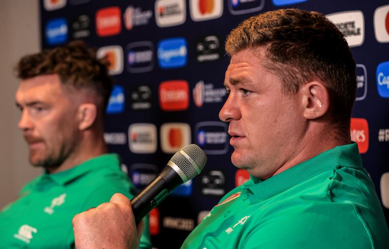 Tadhg Furlong as as natural as ever when he took the mic in Bordeaux. Photograph: Dan Sheridan/Inpho