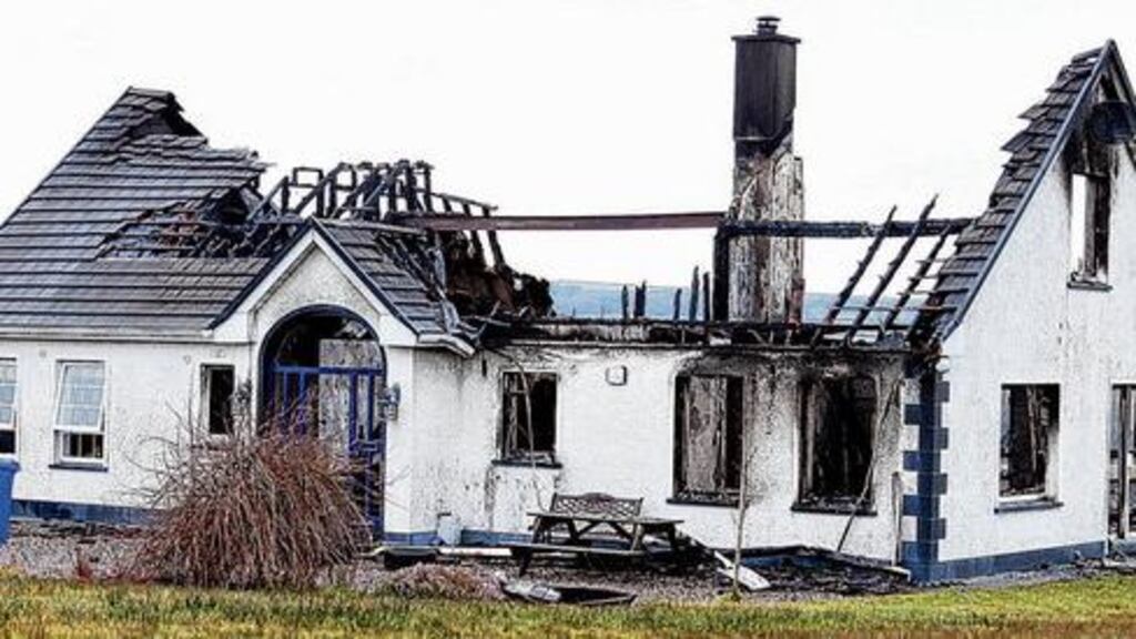 After it was destroyed by fire early yesterday morning. Photographs: Thomas Gallagher