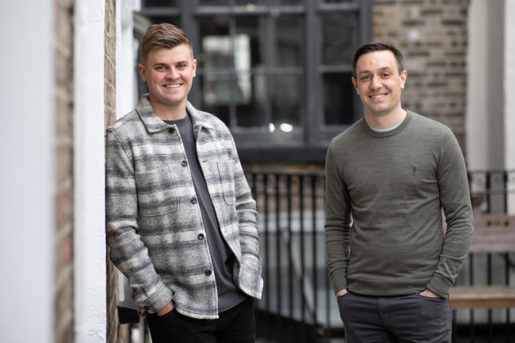 Jack Pierse (left) and Aidan Corbett of Wayflyer. Mr Pierse plans to step away from the business in the next couple of months.