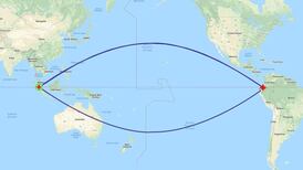 Imagine two cities on the equator. What’s the quickest route between them?