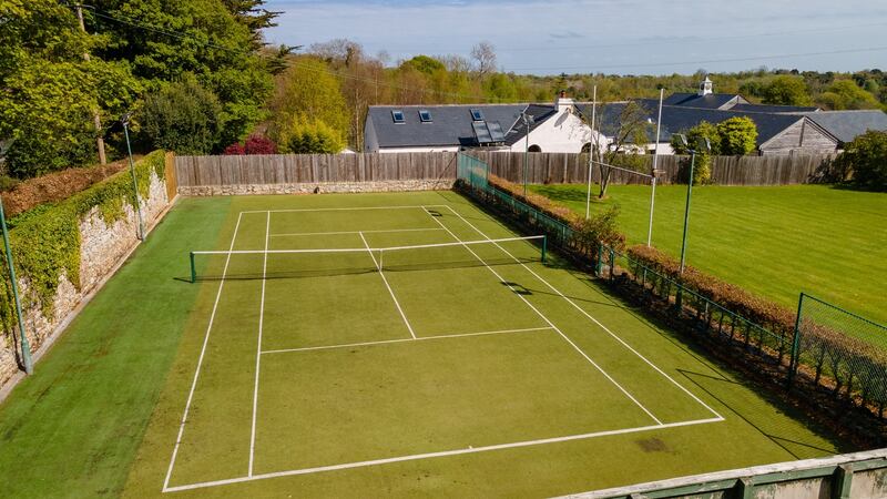 Lawn tennis court and playing field