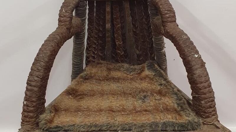 King Ivor’s throne from season 4 of Vikings, estimated at €300-€500 by  Seán Eacrett.