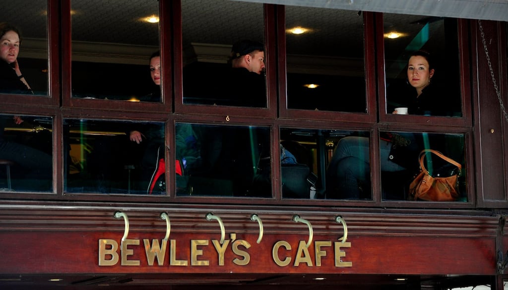 Customers enjoy a last few moments at Bewley’s on Grafton Street ahead if its closure for a six-month refurbishment. Photograph: Aidan Crawley/The Irish Times