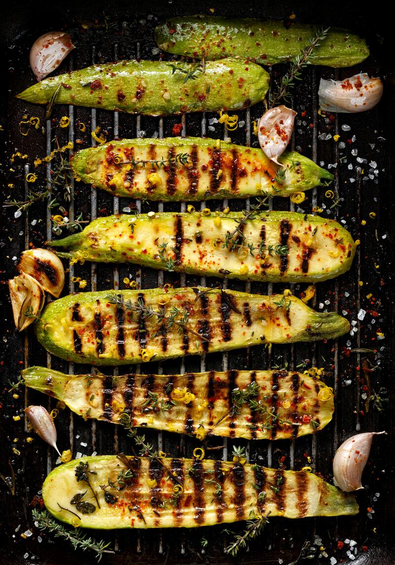 ‘Trombetta courgettes lend themselves well to live flames.’ Photograph: iStock