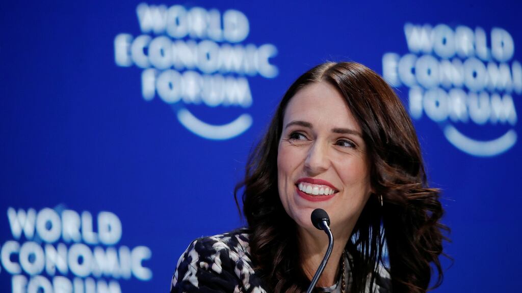 New Zealand’s Prime Minister Jacinda Ardern smiles as she attends the World Economic Forum in Davos last month. Her government has announced plans to tax revenue earned by tech giants like Google, Facebook and Amazon. Photograph: REUTERS/Arnd Wiegmann/File Photo