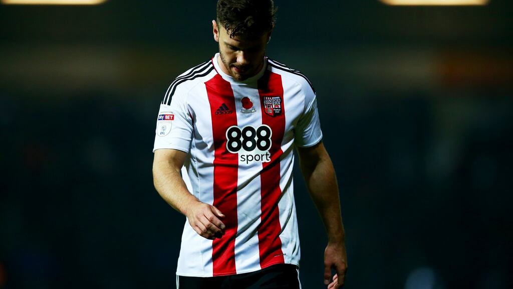 Scott Hogan’s two goals weren’t enough for Brentford at Ewood Park. Photograph: Dan Istitene/Getty Images