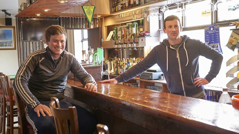 Brothers Paddy and Brian Lavelle run Mickey’s Bar in Dooega on the south side of the island. Photograph: Hironori Masuda