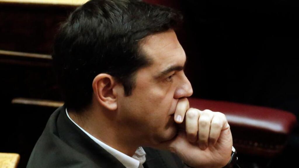 Leader of the Syriza party Alexis Tsipras: “MPs from democratic opposition parties have proved that democracy cannot be blackmailed despite pressures or even conspiracies.” Photograph: Kostas Tsironis/Bloomberg