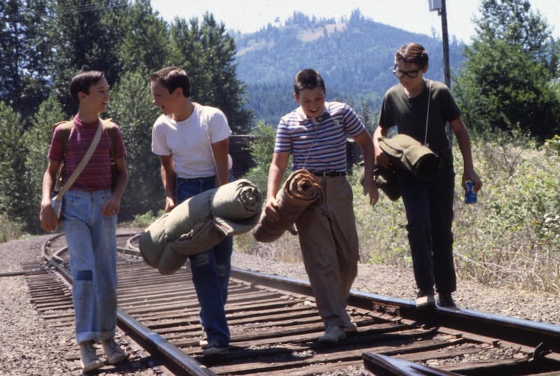 River Phoenix: the actor (second left) with Corey Feldman, Wil Wheaton and Jerry O’Connell in Stand by Me, 1986