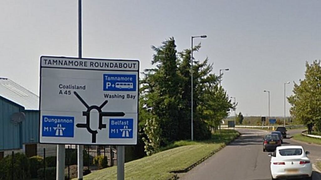 Ambulance crews have arrived at the scene of the crash near the Tamnamore roundabout in Co Tyrone. Photograph: Google Street View