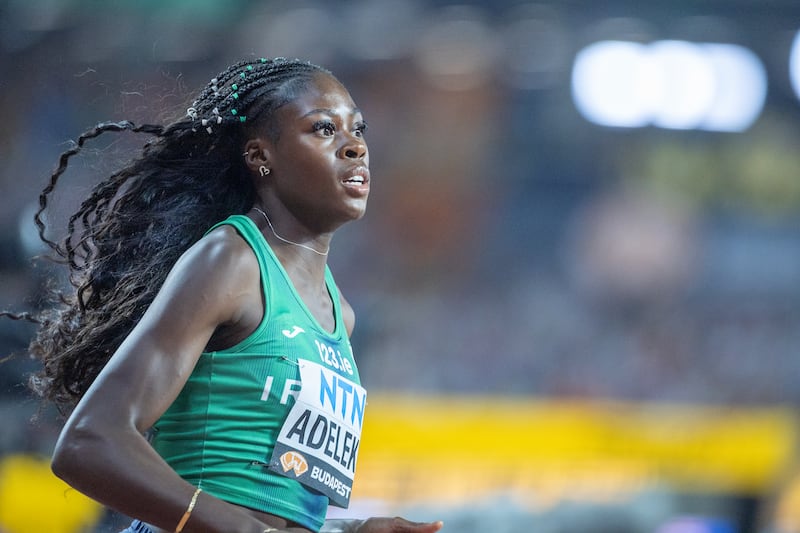 Rhasidat Adeleke in action in the Women's 400m Final during the World Athletics Championships, at the National Athletics Centre in Budapest, Hungary. Photograph: Tim Clayton/Corbis via Getty Images