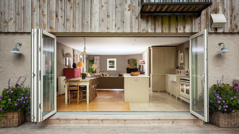 Kitchen with bifold doors to terrace