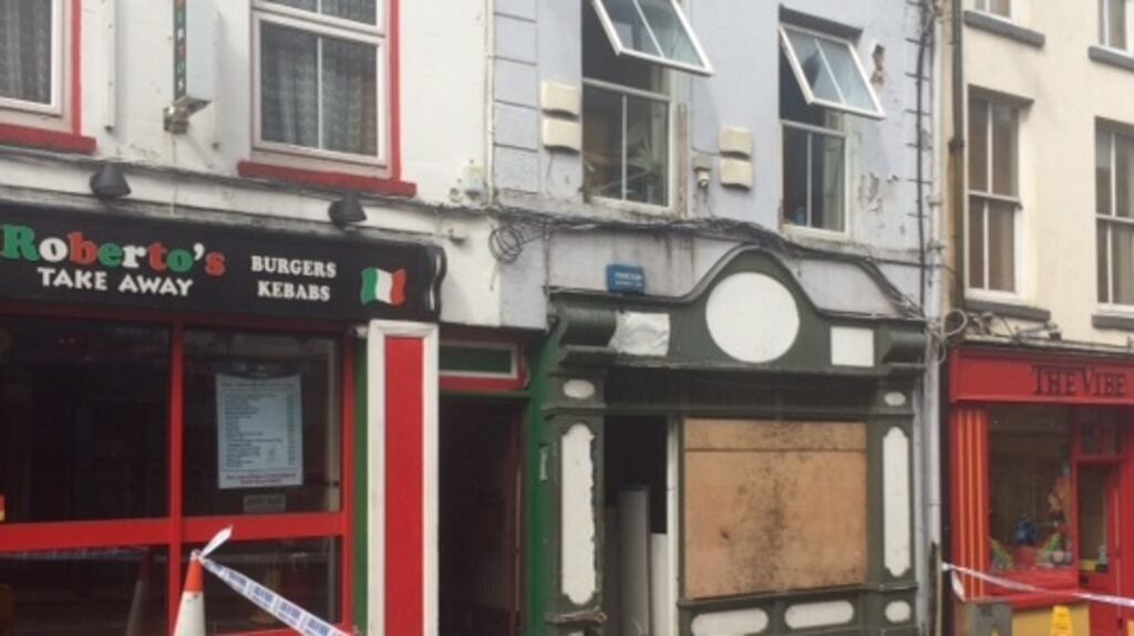 The scene of the fire on Market Street, Sligo. Two men were taken to Sligo University Hospital, where they were pronounced dead.