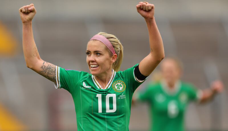 Ireland’s Denise O'Sullivan celebrates. Photograph: James Crombie/Inpho