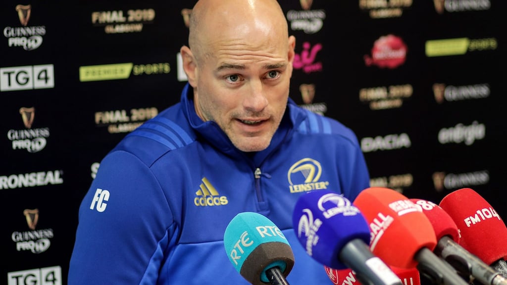 Leinster backs coach Felipe Contepomi during Monday’s press conference at UCD. Photograph: Laszlo Geczo/Inpho