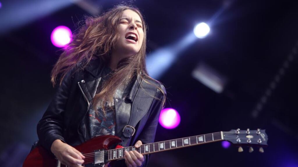 Haim perform on the Main Stage at Longitude Fesitval at Marley Park. Photograph: Allen Kiely.