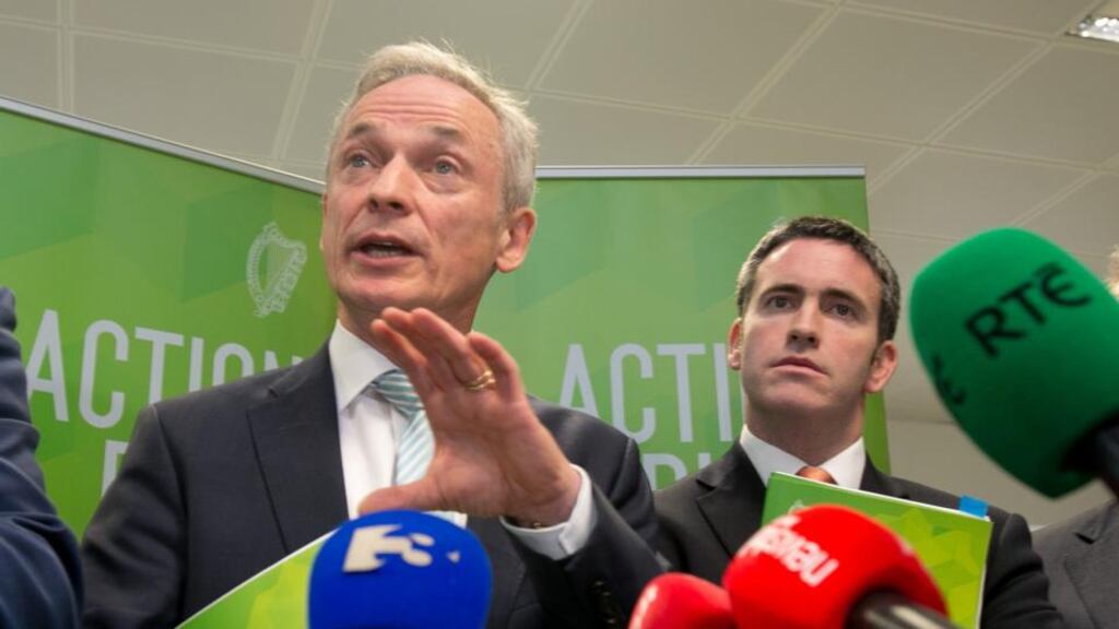 The Minister for Enterprise Richard Bruton hosted a conference call with officials and executives from up to 60 US multinationals yesterday afternoon, to discuss some of the measures that might affect them. Photograph: Gareth Chaney Collins